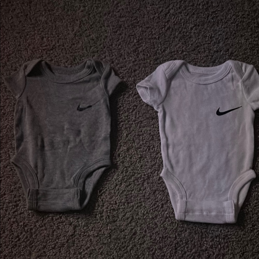 Nike Gray and White Bodysuit Collection